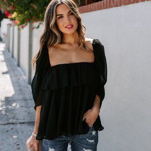 DO+BE Vici Holographic Chiffon Off Shoulder L NWOT. Never worn/removed tags